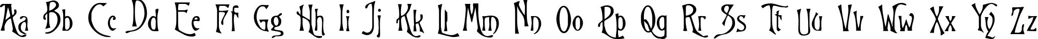 Пример написания английского алфавита шрифтом Burton's Nightmare