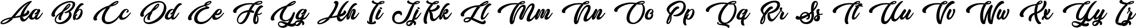 Пример написания английского алфавита шрифтом Butterfly Kiss - Personal Use