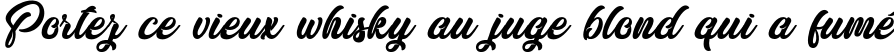 Пример написания шрифтом Butterfly Kiss - Personal Use текста на французском