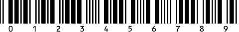 Пример написания цифр шрифтом C39HrP24DlTt