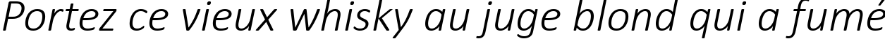 Пример написания шрифтом Calibri Light Italic текста на французском