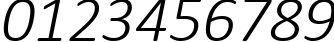 Пример написания цифр шрифтом Calibri Light Italic