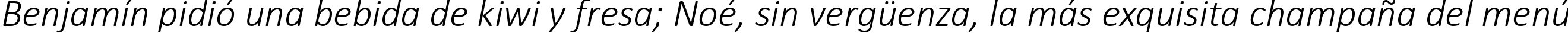 Пример написания шрифтом Calibri Light Italic текста на испанском