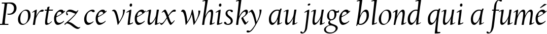 Пример написания шрифтом Californian FB Italic текста на французском