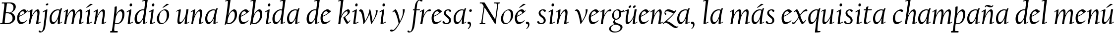 Пример написания шрифтом Californian FB Italic текста на испанском