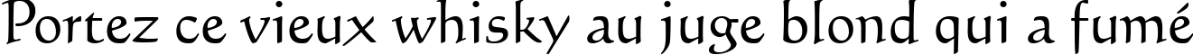 Пример написания шрифтом Calligraphic 421 BT текста на французском