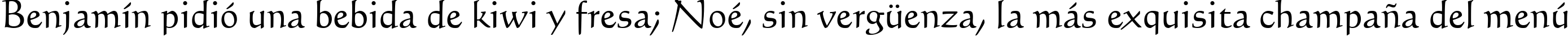 Пример написания шрифтом Calligraphic 421 BT текста на испанском