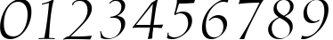 Пример написания цифр шрифтом Calligraphic 810 Italic BT