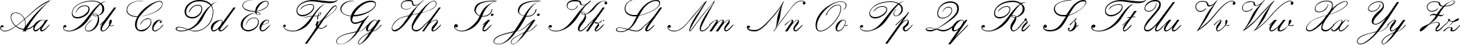 Пример написания английского алфавита шрифтом Calligraphia One