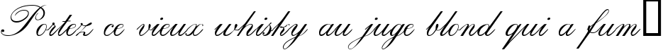 Пример написания шрифтом Calligraphia One текста на французском