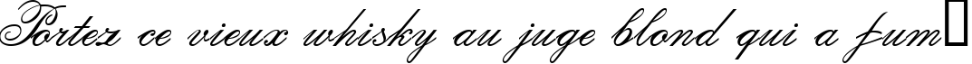 Пример написания шрифтом Calligraphia Two текста на французском