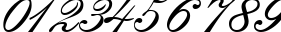 Пример написания цифр шрифтом Calligraphia Two