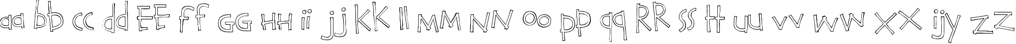 Пример написания английского алфавита шрифтом Calvin and Hobbes Outline
