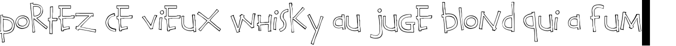Пример написания шрифтом Calvin and Hobbes Outline текста на французском