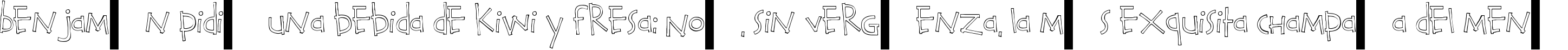 Пример написания шрифтом Calvin and Hobbes Outline текста на испанском