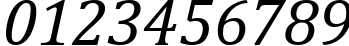 Пример написания цифр шрифтом Cambria Italic