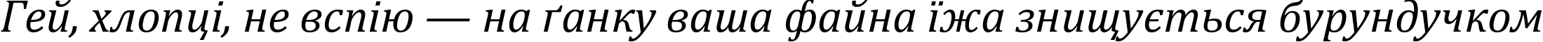 Пример написания шрифтом Cambria Italic текста на украинском