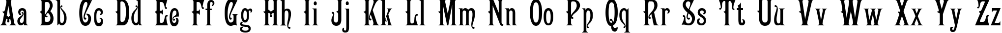 Пример написания английского алфавита шрифтом Campanile