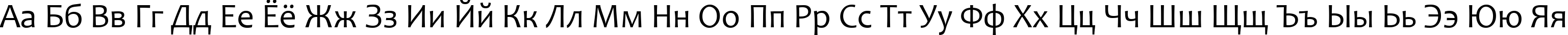 Пример написания русского алфавита шрифтом Candara