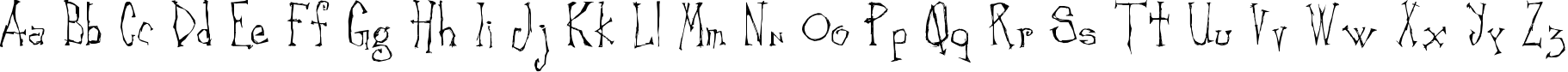 Пример написания английского алфавита шрифтом Canker Sore