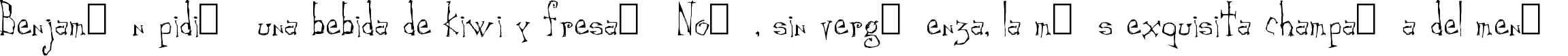 Пример написания шрифтом Canker Sore текста на испанском
