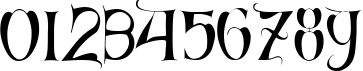 Пример написания цифр шрифтом Cardinal Regular