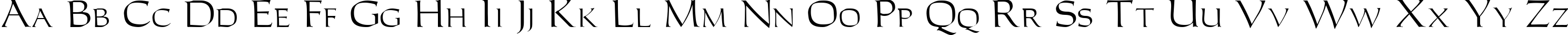 Пример написания английского алфавита шрифтом Carleton