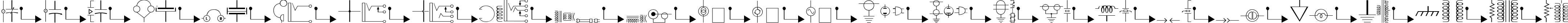 Пример написания английского алфавита шрифтом Carr Electronic Dingbats