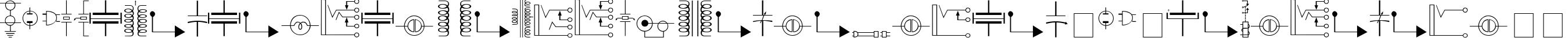 Пример написания шрифтом Carr Electronic Dingbats текста на французском