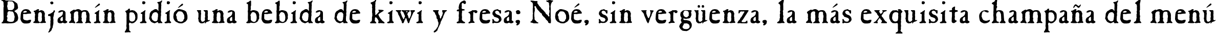 Пример написания шрифтом CasablancaAntique текста на испанском