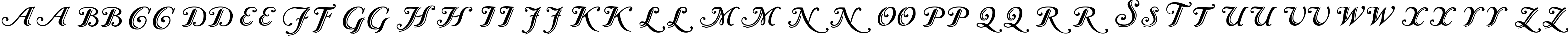 Пример написания английского алфавита шрифтом Caslon Calligraphic Initials
