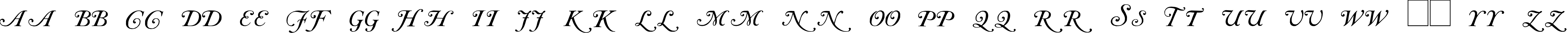 Пример написания английского алфавита шрифтом Caslon Initials