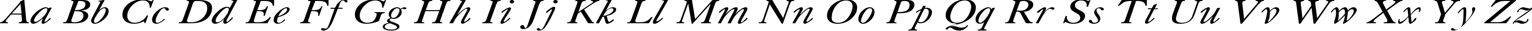 Пример написания английского алфавита шрифтом CaslonCTT Italic