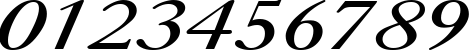 Пример написания цифр шрифтом CaslonCTT Italic