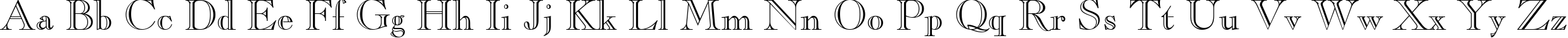 Пример написания английского алфавита шрифтом Caslon Openface BT