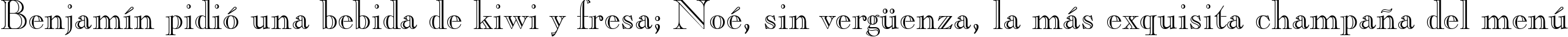 Пример написания шрифтом Caslon Openface BT текста на испанском