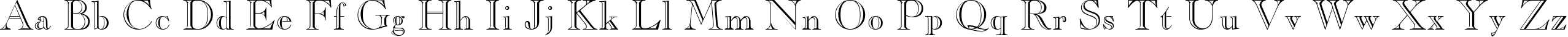 Пример написания английского алфавита шрифтом Casper
