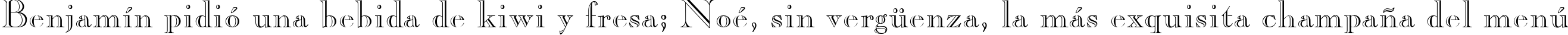 Пример написания шрифтом CasperOpenFace Plain:001.003 текста на испанском