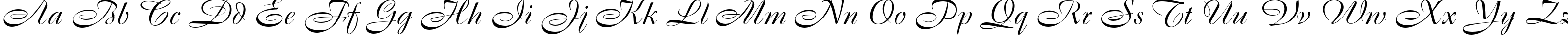 Пример написания английского алфавита шрифтом Cassandra
