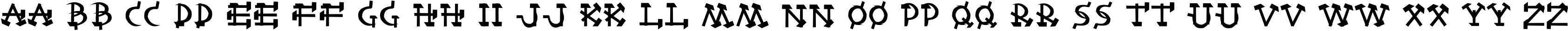 Пример написания английского алфавита шрифтом Castro