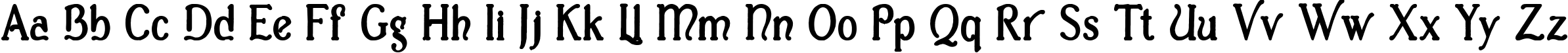 Пример написания английского алфавита шрифтом Casua_Bold