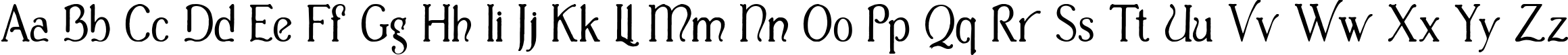 Пример написания английского алфавита шрифтом Casua