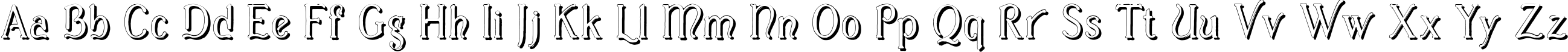 Пример написания английского алфавита шрифтом Casua_Shadow