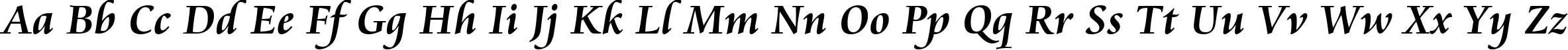 Пример написания английского алфавита шрифтом Cataneo Bold BT