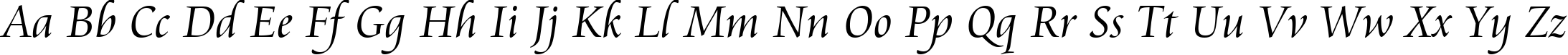 Пример написания английского алфавита шрифтом Cataneo Light BT