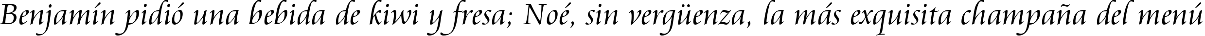 Пример написания шрифтом Cataneo Light BT текста на испанском