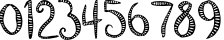 Пример написания цифр шрифтом Caterpillar