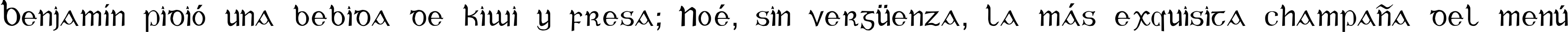 Пример написания шрифтом Celtic Gaelige Regular текста на испанском
