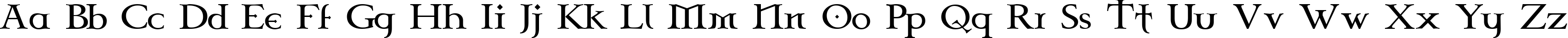 Пример написания английского алфавита шрифтом Celtic Garamond the 2nd