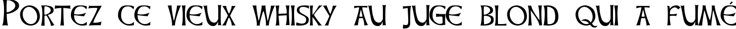 Пример написания шрифтом Celtic Hand текста на французском
